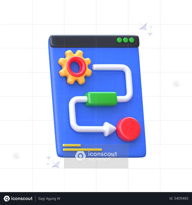 Flowchart  3D Icon