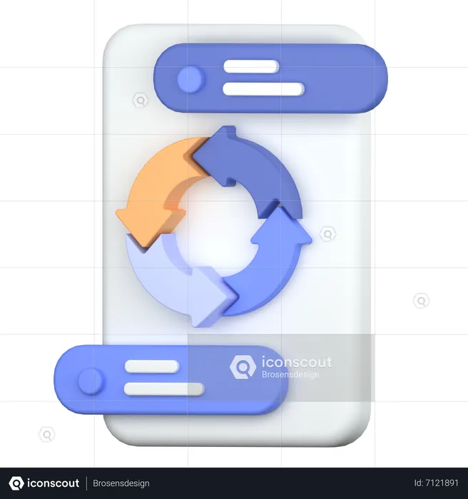 Flowchart data  3D Icon