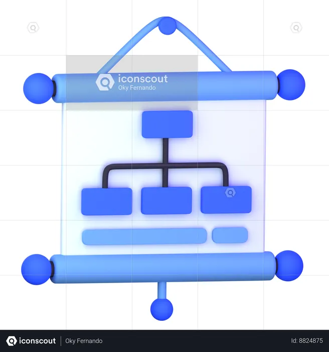 Flowchart Presentation  3D Icon