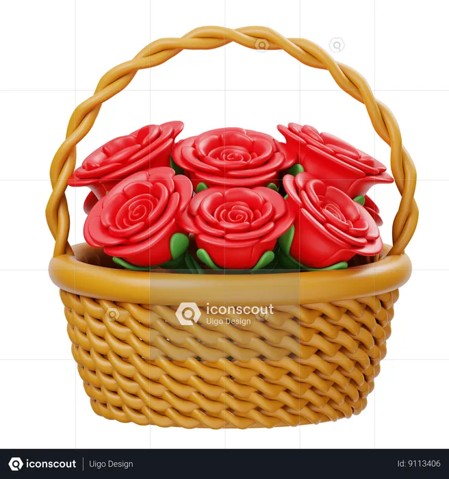 Flower Basket  3D Icon