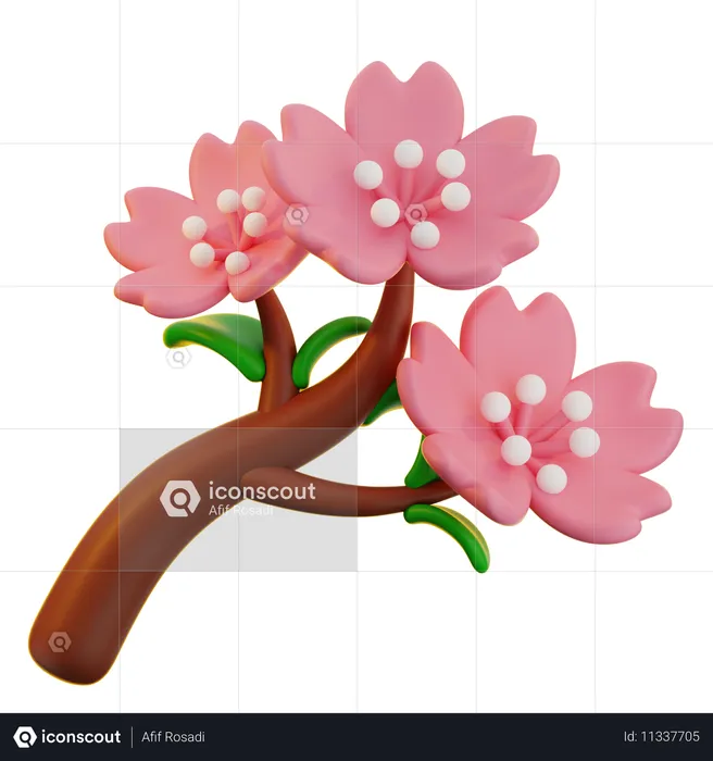 Flower Blossom Sakura  3D Icon