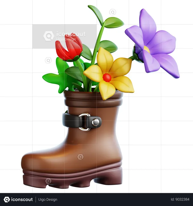 Flower Boot  3D Icon