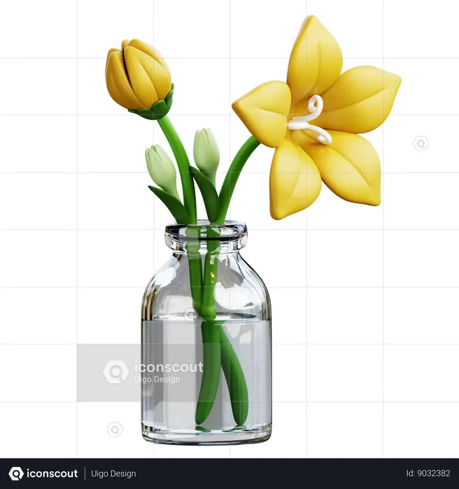 Flower Bottle  3D Icon