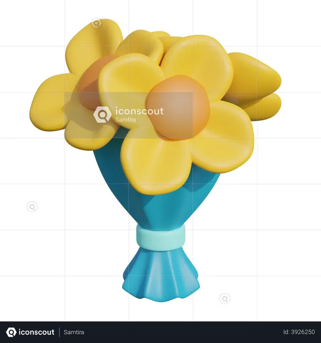 Flower Bouquet  3D Illustration