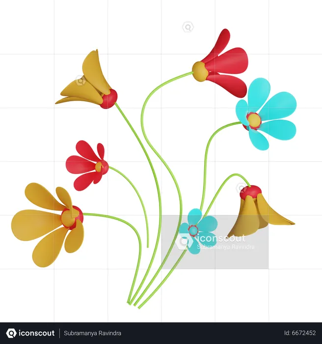 Flower Bunch  3D Icon