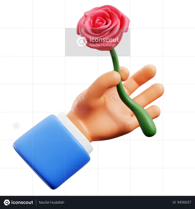 Flower Holding Hand Gestures  3D Icon