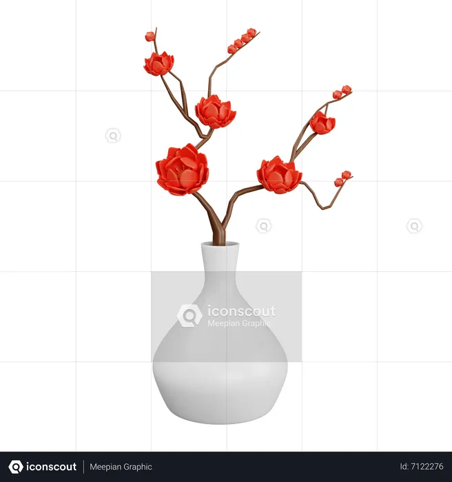 Flower In Vase  3D Icon