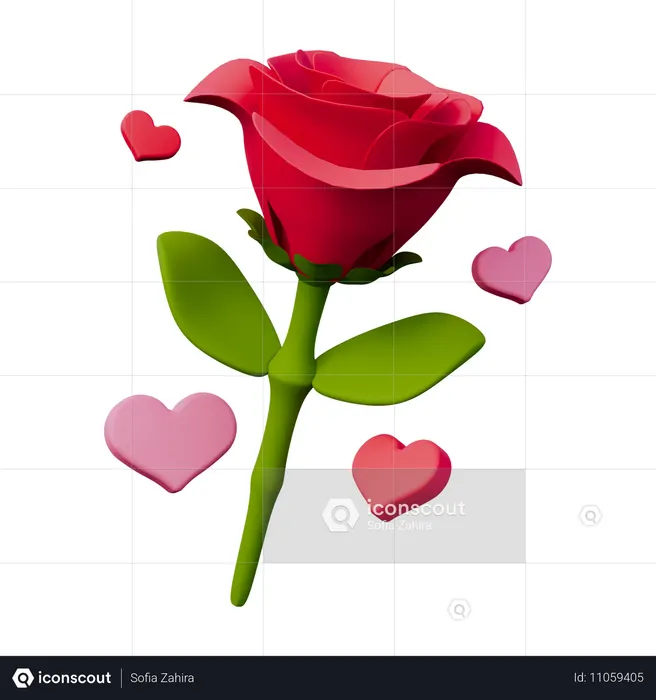 Flower Love  3D Icon