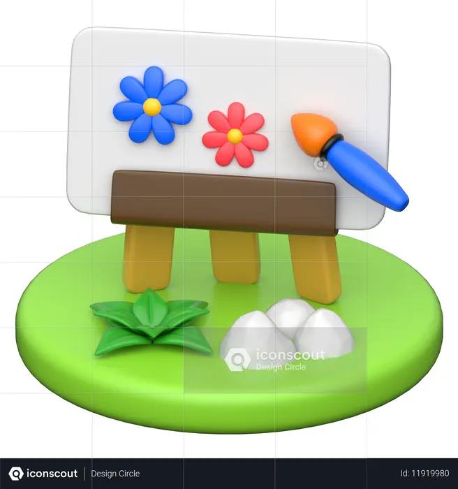 Flower Painting  3D Icon
