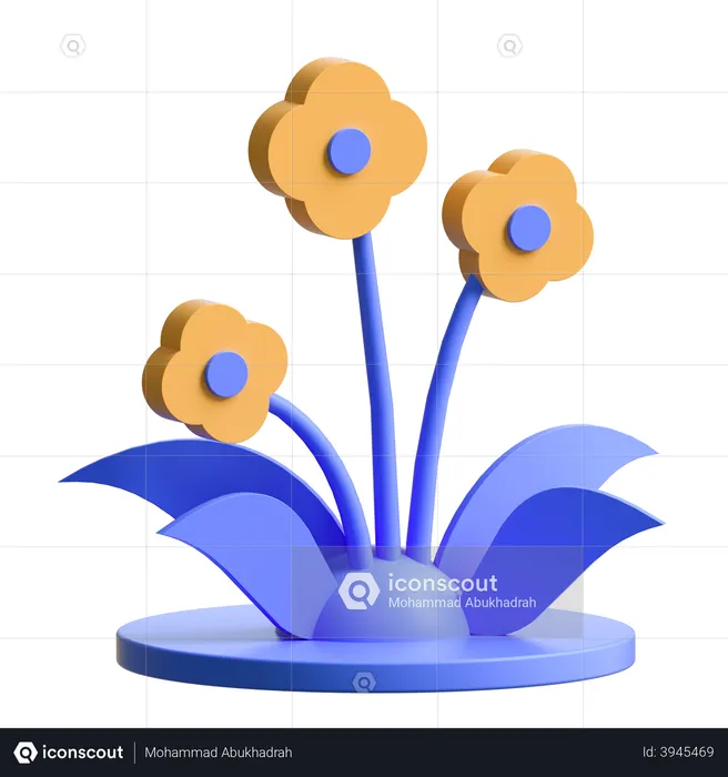 Flower Plant  3D Illustration