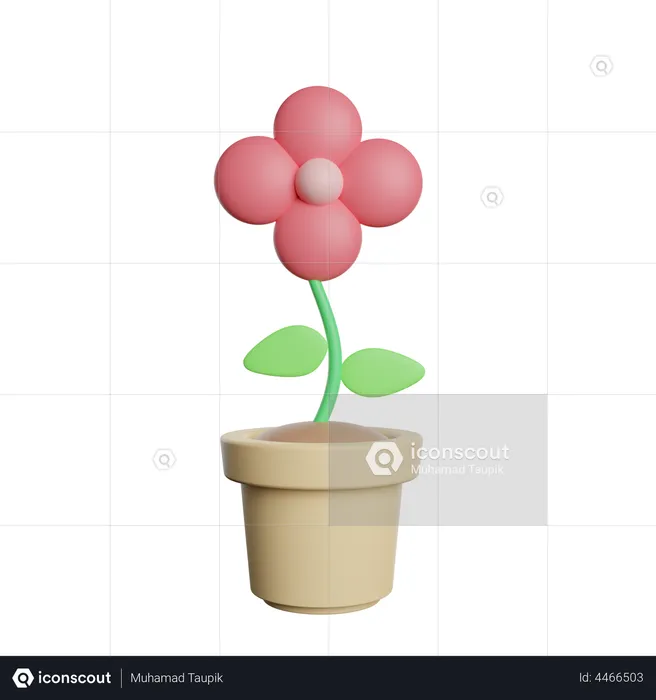 Flower Plant  3D Illustration