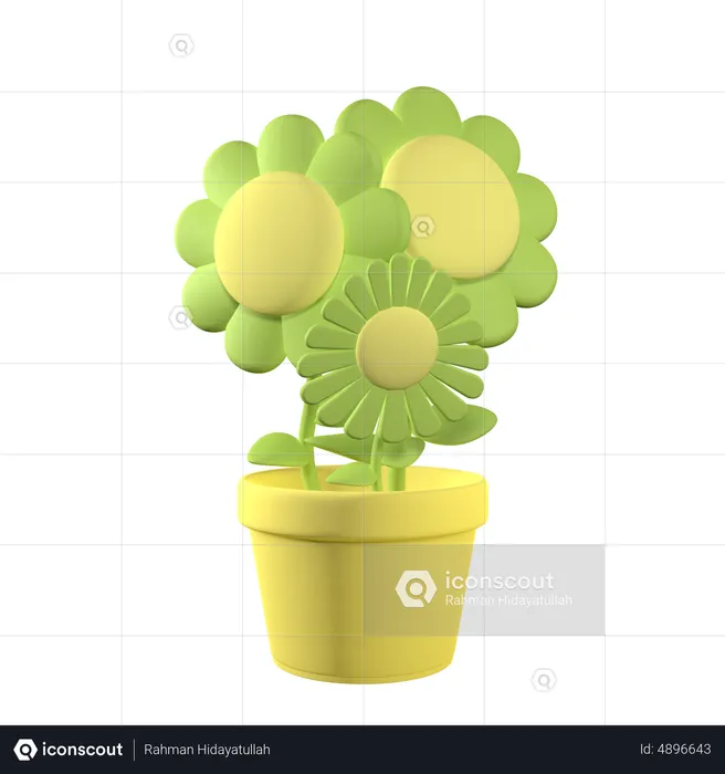 Flower Pot  3D Icon