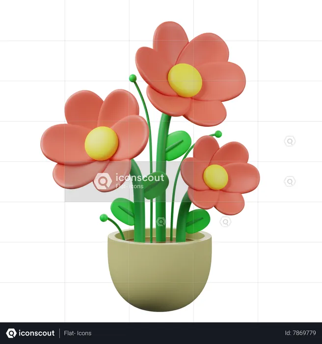 Flower Pot  3D Icon