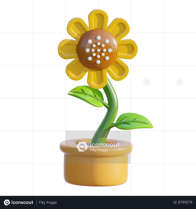 Flower Pot  3D Icon