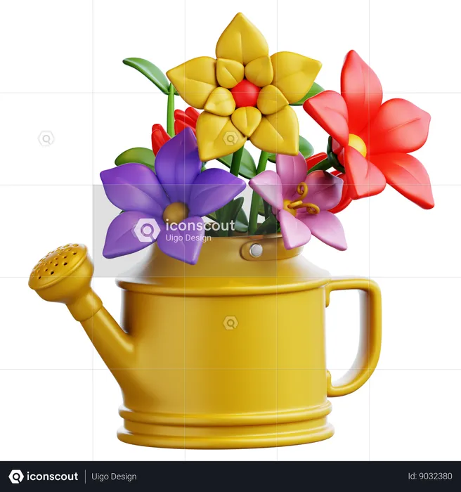 Flower Watering Can  3D Icon