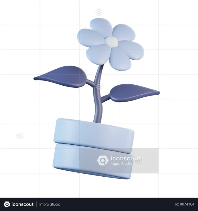 Flower with Coin Pot  3D Icon