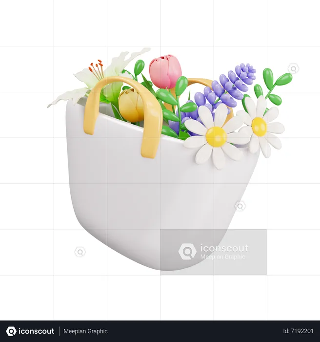 Flowers Bag  3D Icon