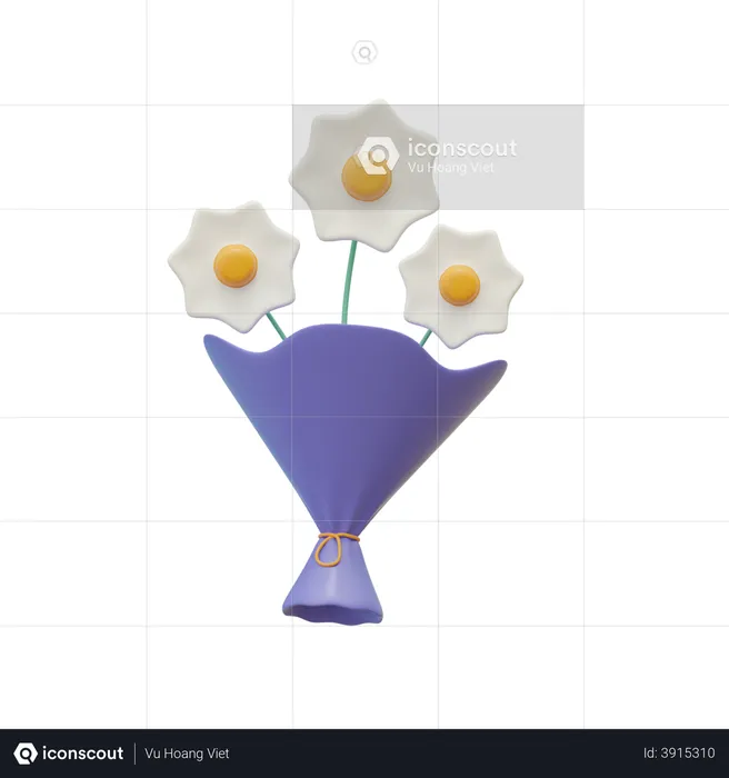 Flowers Bouquet  3D Illustration