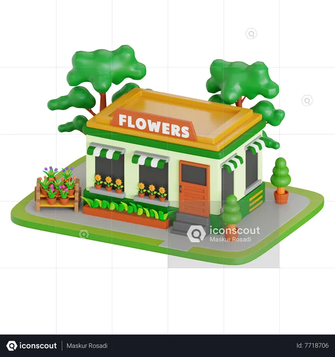 Flowers Shop  3D Icon