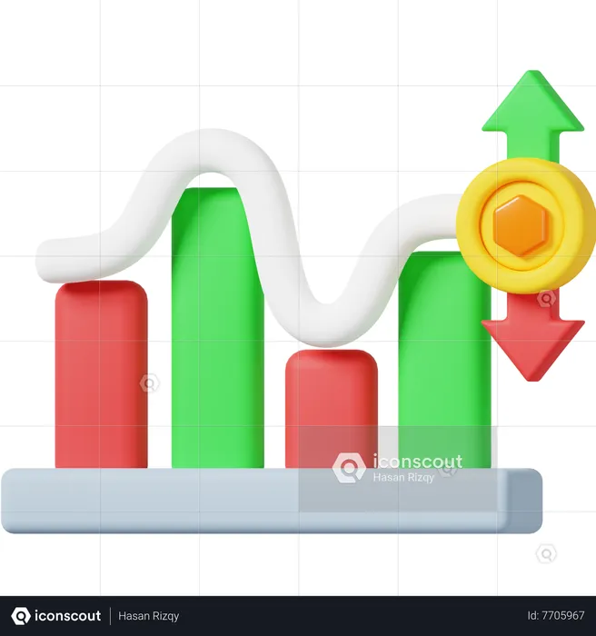 Fluctuación  3D Icon