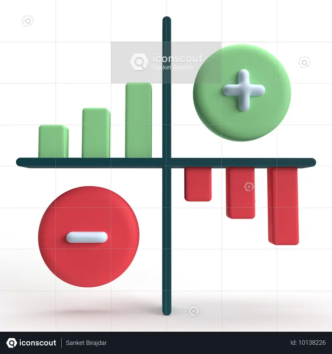 Fluctuación del mercado  3D Icon