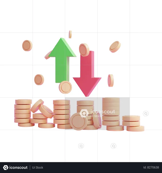 Fluctuación del dinero  3D Icon