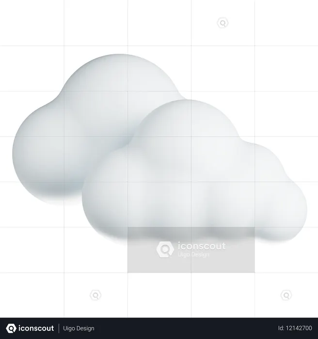 ふわふわの雲  3D Icon