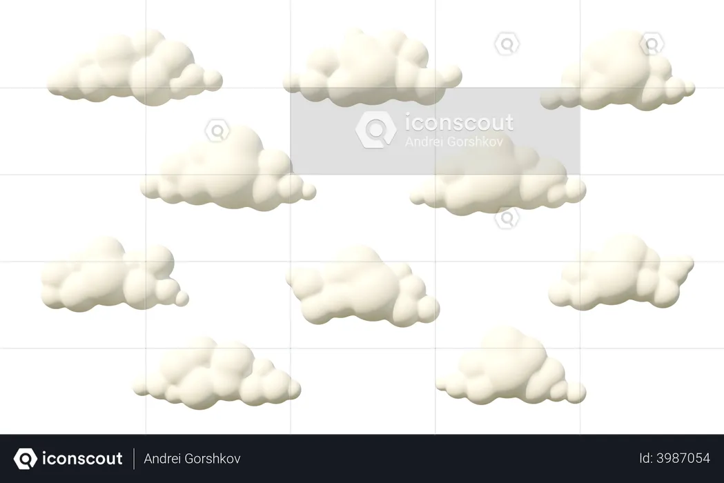 Fluffy clouds  3D Illustration