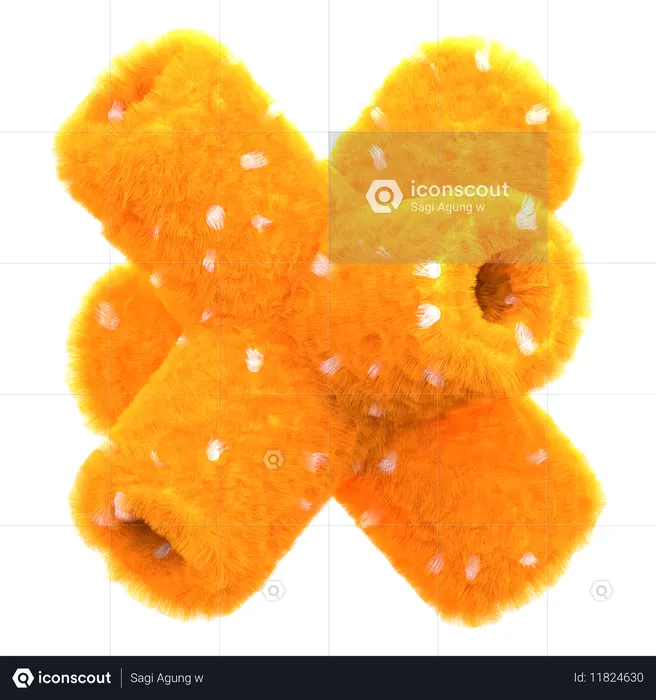Fluffy Orange Foam Objects  3D Icon