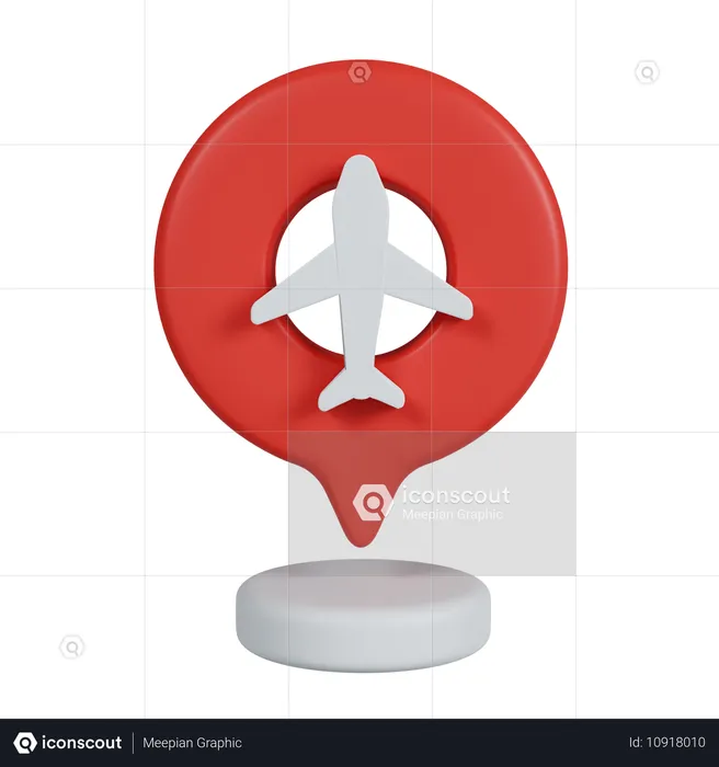 Flughafenstandort  3D Icon