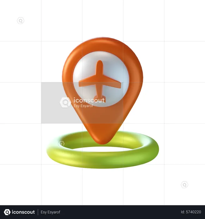 Flughafenstandort  3D Icon