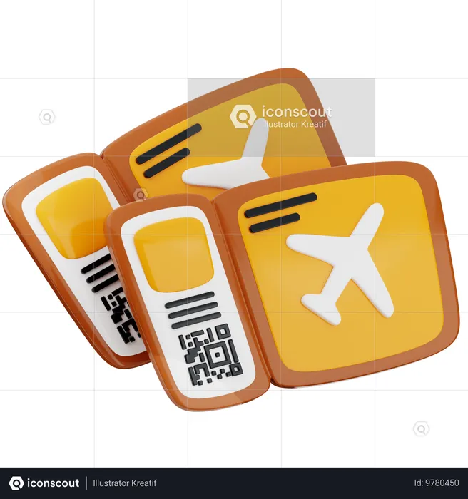 Flugticket  3D Icon