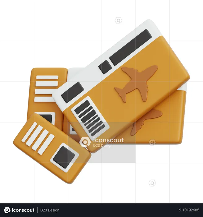 Flugticket  3D Icon