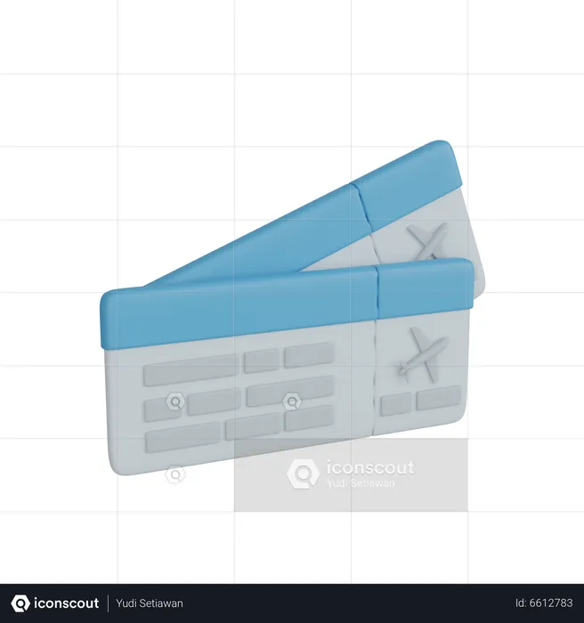 Flugticket  3D Icon