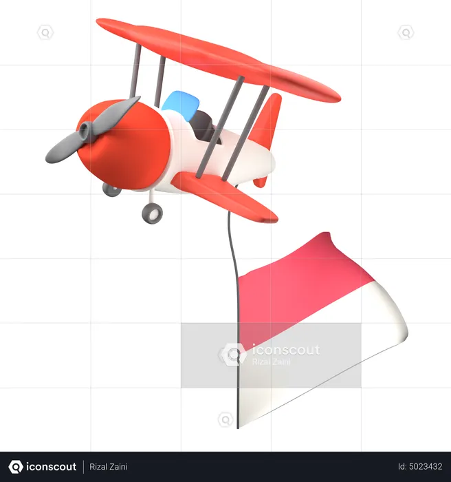 Flugzeug Flagge  3D Icon