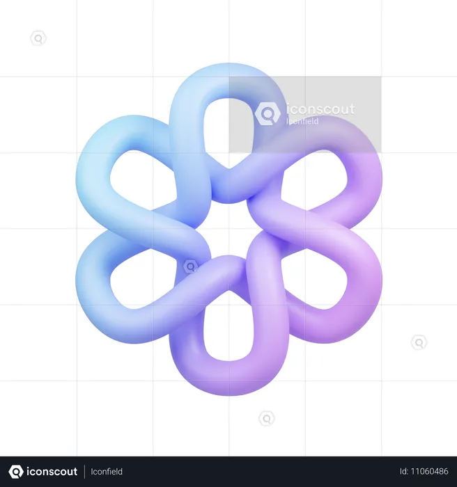流体リングの抽象的な形状  3D Icon