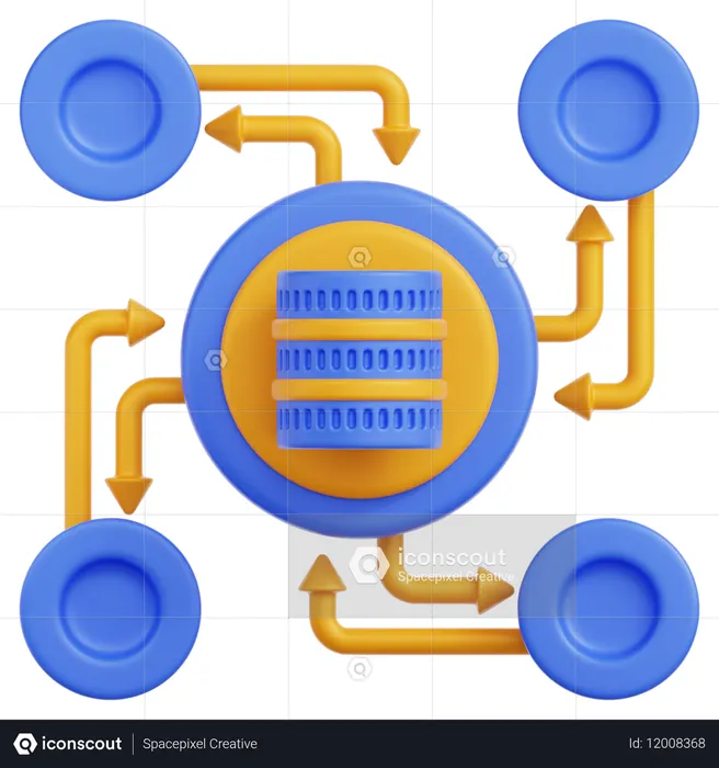 Flujo de datos  3D Icon