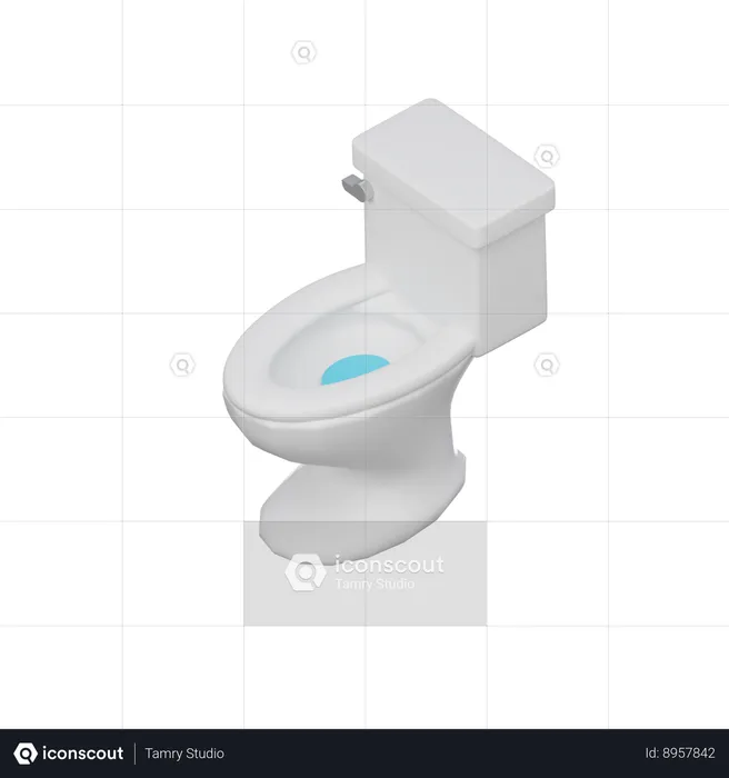 Flush Toilet  3D Icon