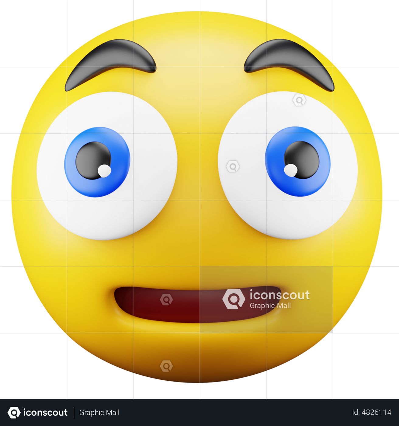 Premium Flushed Emoji Emoji 3D Icon download in PNG, OBJ or Blend format