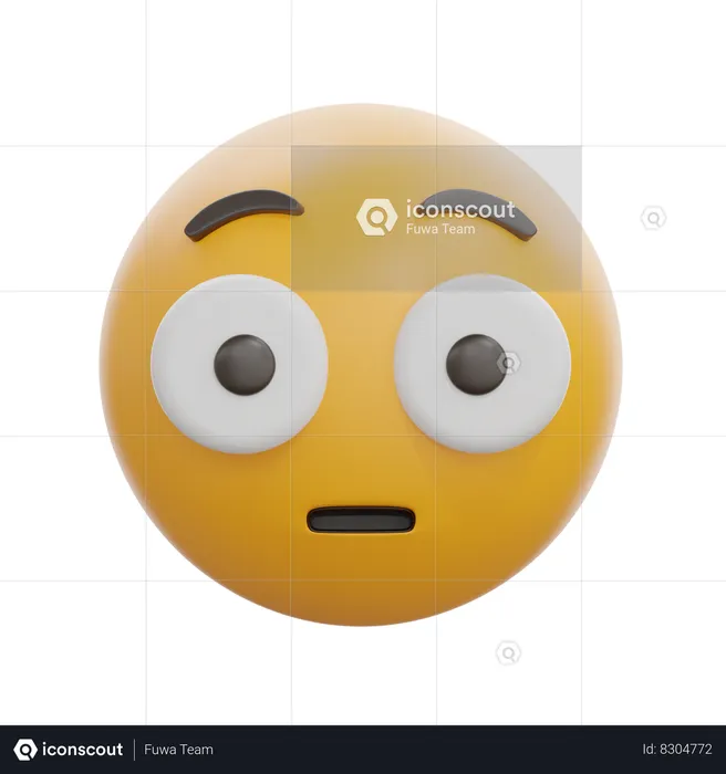 Flushed Face Emoji 3D Icon