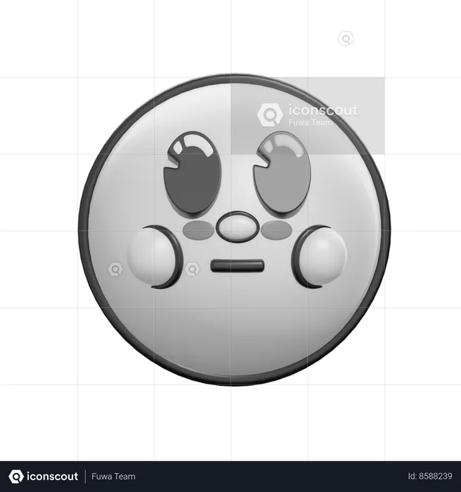Flushed Face Emoji 3D Icon