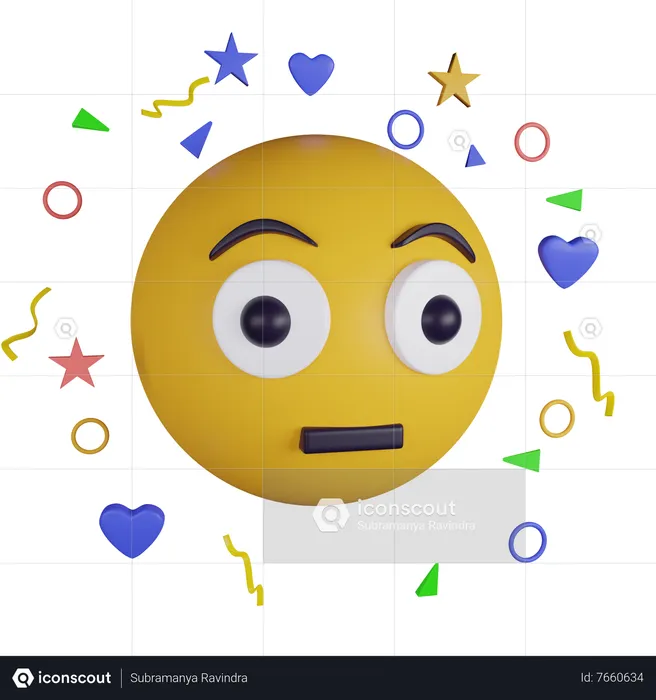 Flushed face emoji Emoji 3D Icon