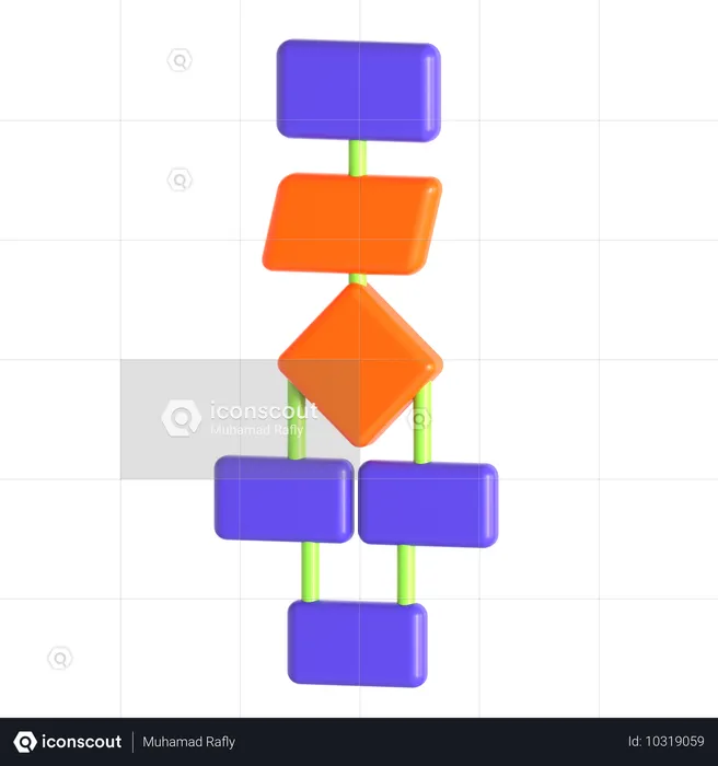 Flussdiagramm  3D Icon