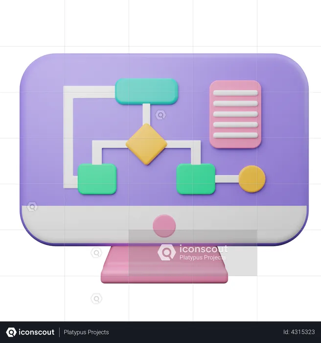 Flussdiagramm  3D Illustration