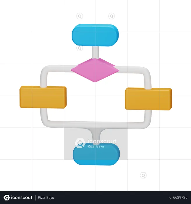 Flussdiagramm  3D Icon