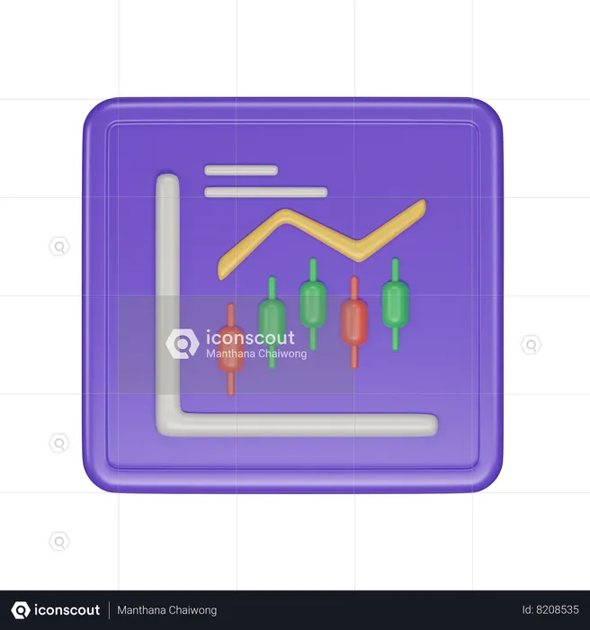 Flutuação do mercado de ações  3D Icon