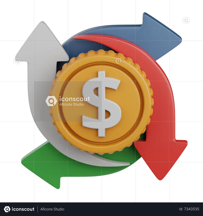 Des flux de trésorerie  3D Icon