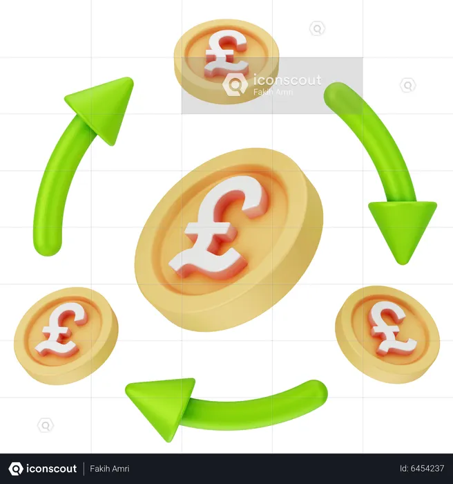 Fluxo de dinheiro  3D Icon