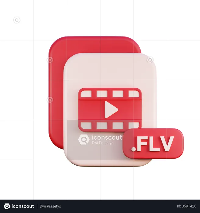 Flv File  3D Icon