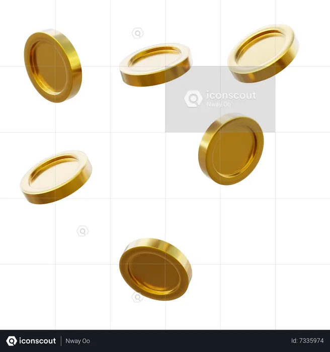 Fly Gold Coin  3D Icon